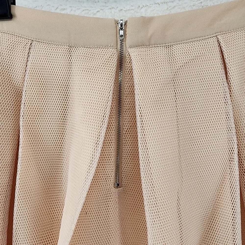 English Factory Women's Pleated Mesh Overlay A-Line Skirt